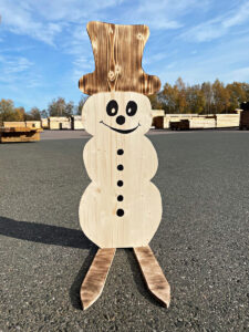 Bild: Schneemann aus Holz